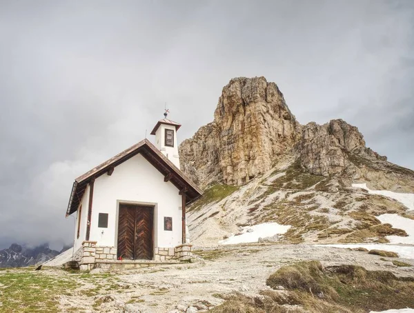 Mały Biały Kaplica Maja 2018 Tre Cime National Park Dolomity — Zdjęcie stockowe