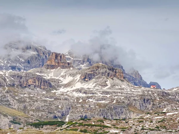 Tre Cime Challet May 2018 Tre Cime Tour Spring Time — Stock Photo, Image