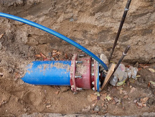 Drinkbaar Waterleidingen Met 300Mm Waga Multi Medelid Herstellen Van Onderbreking — Stockfoto