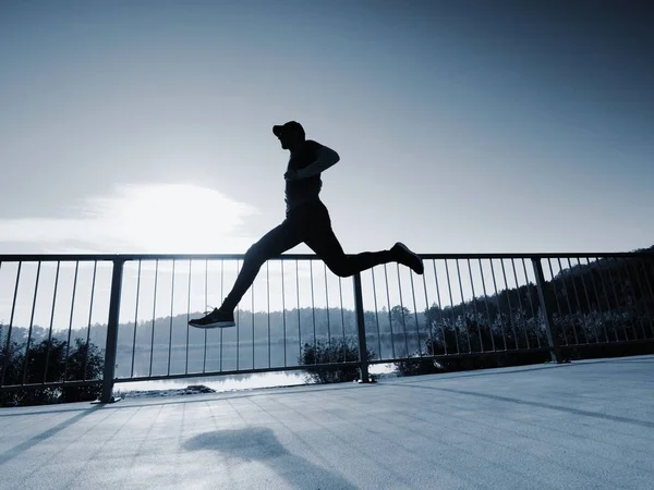 Hombre Atleta Corriendo Vista Lateral Cuerpo Completo Corredor Masculino Corriendo — Foto de Stock