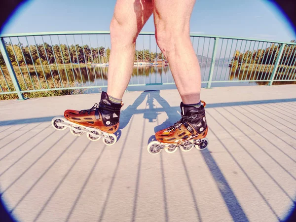 Doksy Zakres Republika Czeska Października 2018 Człowiek Roller Skater Twardą — Zdjęcie stockowe