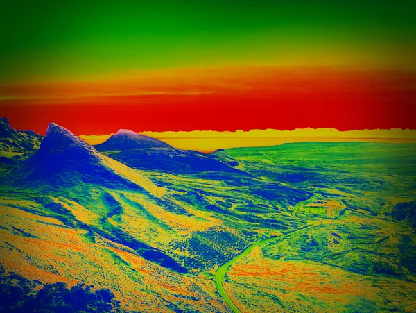Vista Paisagem Das Montanhas Quiraing Isle Skye Scottland Meio Dia — Fotografia de Stock