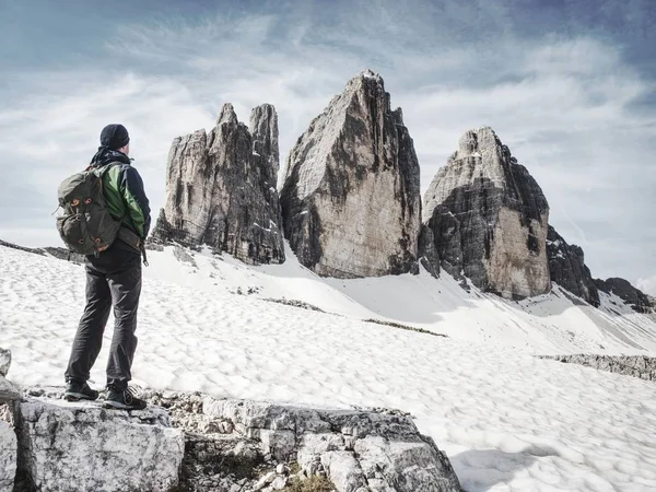 Tourist Trekking Path Wild Beauty Majestic Mountains Stock Picture