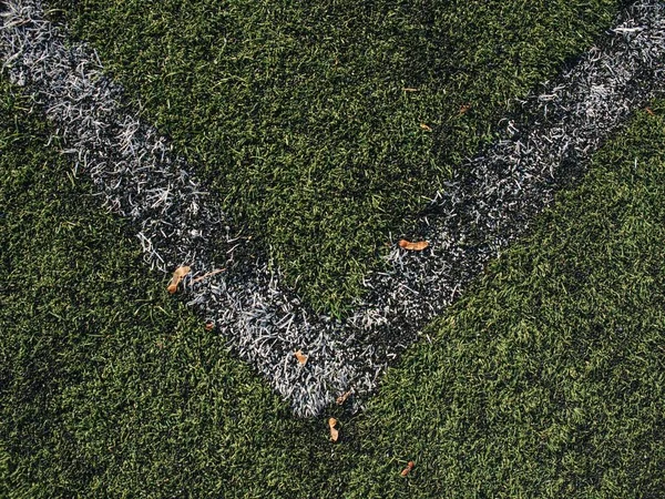 Corner Lines Outdoor Football Soccer Training Field — Stock Photo, Image