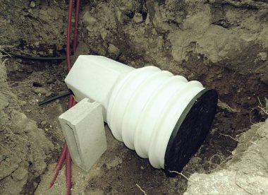 Düzenlenmiş toplandı ve site oluşturma dizilmiş su deposu PVC olacaktır. Modern plastik su, elektrik ve gass esnek borular.