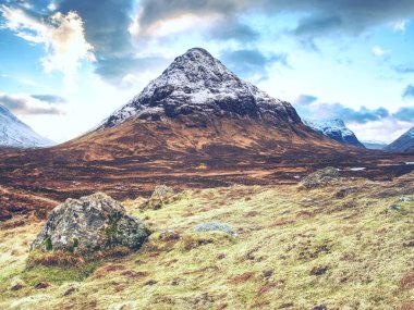 Nehrin Glencoe İskoç dağlık yakınındaki Coupall yanında Etive Mor manzara