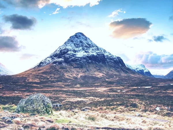 Landskap Nedan Etive Mor Längs Floden Coupall Nära Glencoe Skotska — Stockfoto