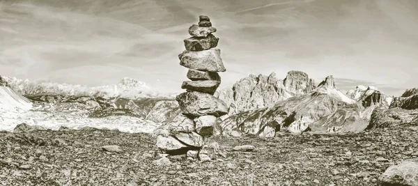 Stack Stones Mountain Landscape Alps Peaks Tre Cime Lavaredo Rocks — Stock Photo, Image
