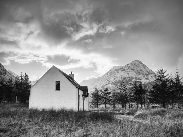 Chalet Montagne Niché Contrebas Buachaille Etive Mor Long Rivière Coupall — Photo