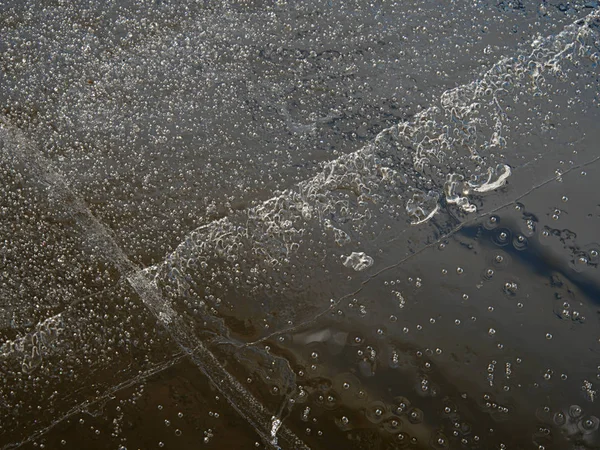 Sprickor Isen Bit Eller Drivande Floe Styrelse Skapa Många Reflektioner — Stockfoto