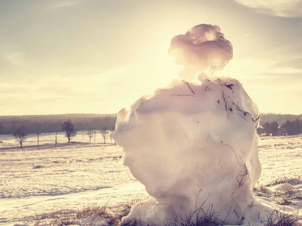 Fusion du paysage de manin des neiges glacées. Les gens marchent — Photo