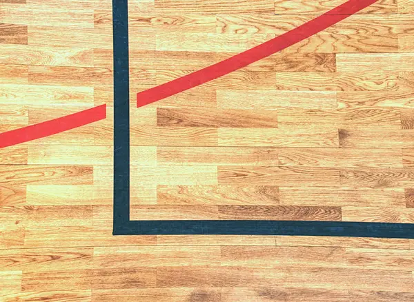 Linha vermelha e preta. Quadra de squash com a linha vermelha . — Fotografia de Stock