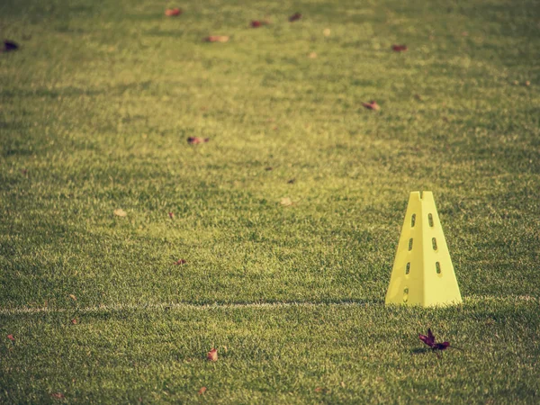 Attrezzature per l'allenamento del calcio per bambini. Esercitazioni di slalom di calcio — Foto Stock