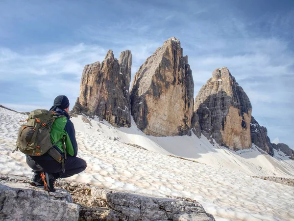 Touristischer Rundgang Drei Zinnen. Drei Zinnen von Lavaredo — Stockfoto