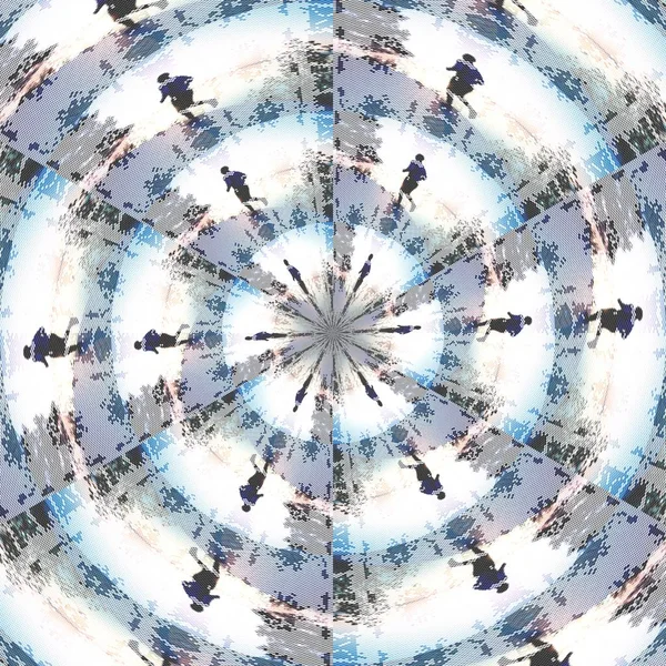 Απρόσκοπτη μοτίβο με πολύχρωμο κύκλο στολίδι με αντικείμενα — Φωτογραφία Αρχείου