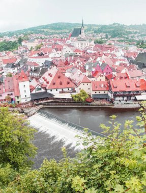 Eski bohem kasabanın Kale Kulesi'nde güzel manzara