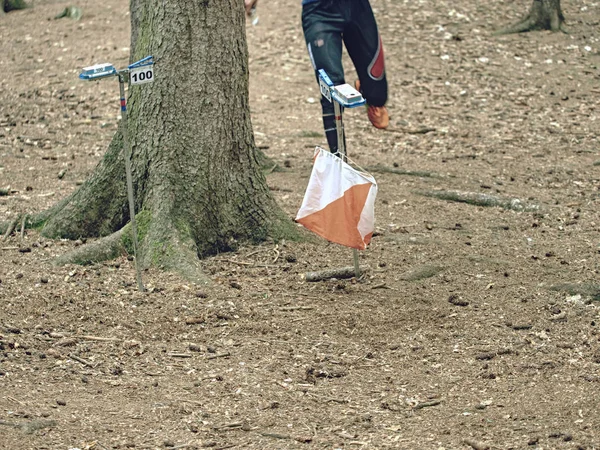 Koşucular ormanda dijital kontrol noktası kullanıyorlar