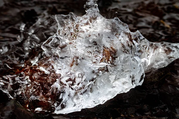 Buzulun Dokusu Detaylı Olarak Incelenecek Gerçekçi Buz Kalıbı Yapısı — Stok fotoğraf