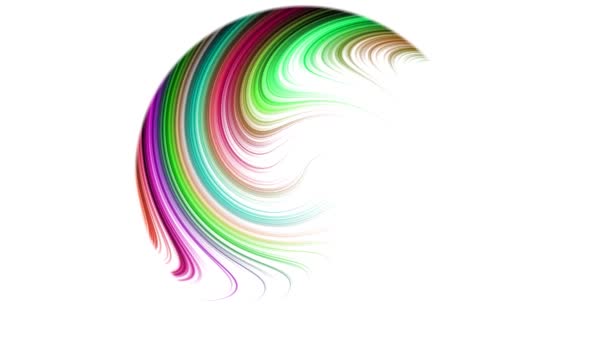 带液体动力波混合的彩色渐变速度计 白色上的油漆漩涡 — 图库视频影像