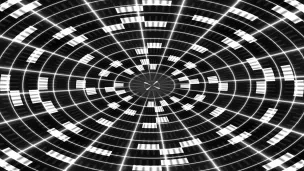 Die Drehung Symmetrischer Illusionen Bildete Ziel Schwarzer Und Weißer Quadrate — Stockvideo