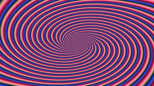 Hipnótico Azul Rosa Espiral Ilusión Bucle — Vídeo de stock