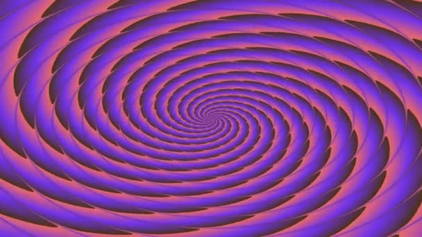 Hypnotiska Abstrakta Färgglada Blad Svarvning Spiraler Runt Mittpunkten Loop — Stockvideo