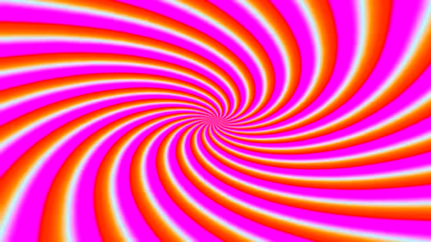 ループ内の中点付近で螺旋状に回転する催眠抽象的なカラフルなブレード — ストック動画
