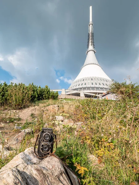 Voigtlander Cámara Magnífica Montaña Jested Septiembre 2020 Chequia Clásica Cámara —  Fotos de Stock