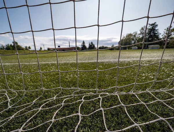 Porta Entrada Detalhada Para Jogo Futebol Parque Infantil Futebol Está — Fotografia de Stock