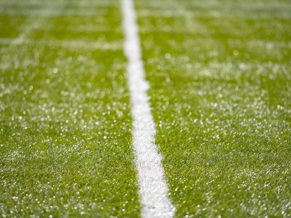 Linee Dettagliate Sul Campo Calcio Sole Riflessione Materiale Plastico — Foto Stock