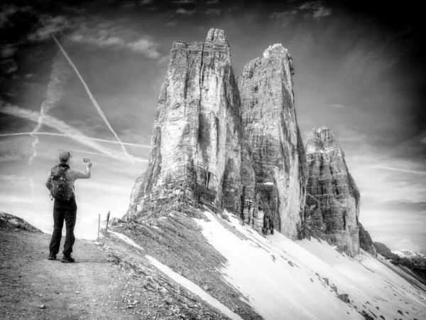 Touristischer Rundgang Drei Zinnen Drei Zinnen Von Lavaredo — Stockfoto