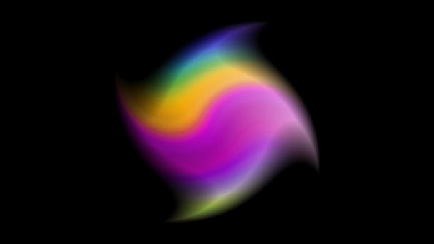Girando Cubo Chiodato Colori Arcobaleno Sfondo Nero Girare 180 Gradi — Video Stock