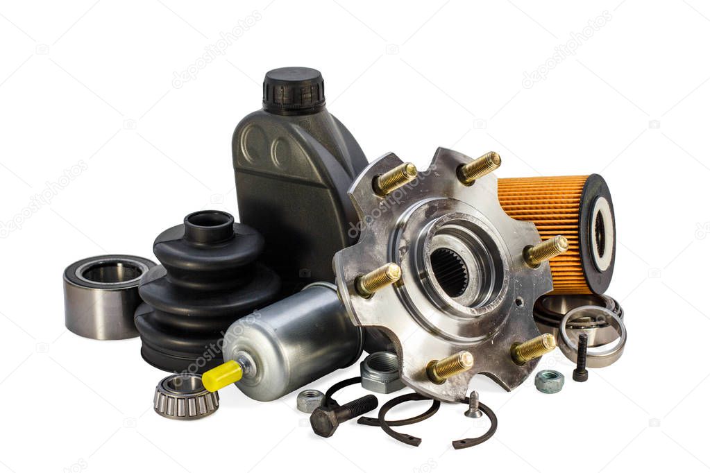 Auto parts for cars. isolated.