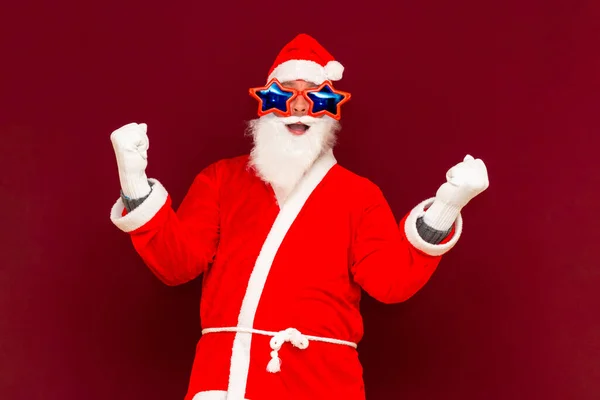 Holly Jolly Mas Confidence Magic Triumph Concept Cool Funny Playful — Stock Photo, Image
