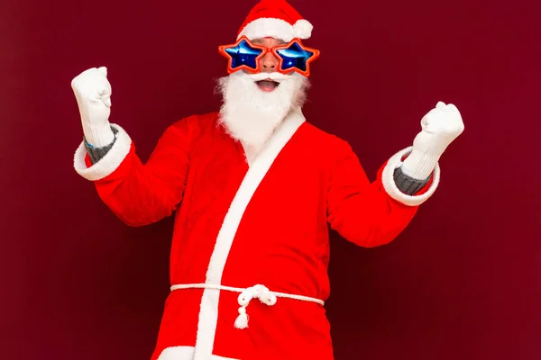 Holly Jolly Mas Confidence Magic Triumph Concept Cool Funny Playful — Stock Photo, Image