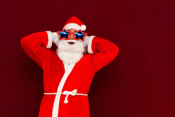 Satış Pazarlama Satış Zamanı Noel Baba Bir Şey Tutuyormuş Gibi — Stok fotoğraf
