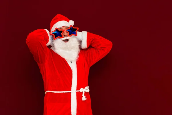 Satış Pazarlama Satış Zamanı Noel Baba Bir Şey Tutuyormuş Gibi — Stok fotoğraf