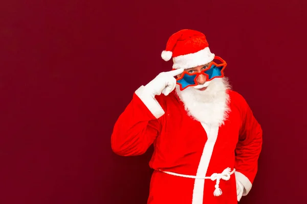 Vendas Marketing Tempo Venda Papai Noel Está Gesticulando Com Mãos — Fotografia de Stock