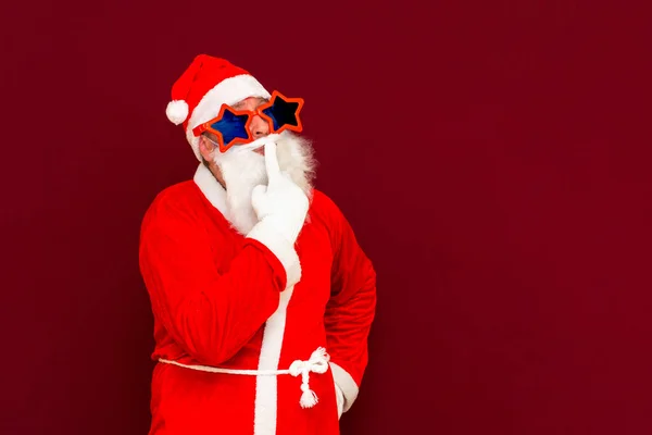 Satış Pazarlama Satış Zamanı Noel Baba Bir Şey Tutuyormuş Gibi — Stok fotoğraf