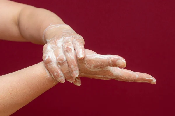 Närbild Från Sidan Tvätta Händerna Begreppet Hygien — Stockfoto