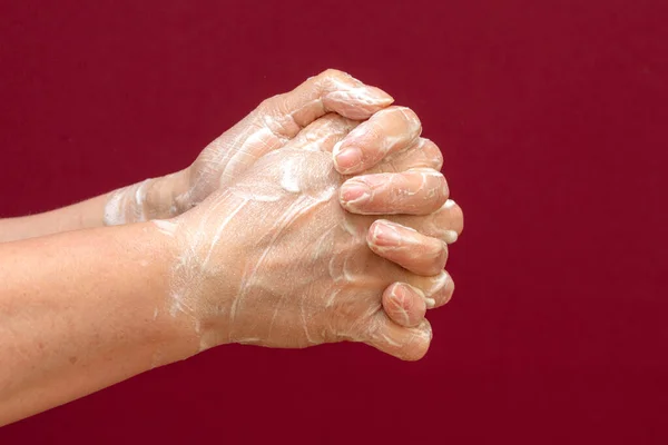 Feche Vista Lateral Lave Mãos Conceito Limpeza Saúde — Fotografia de Stock