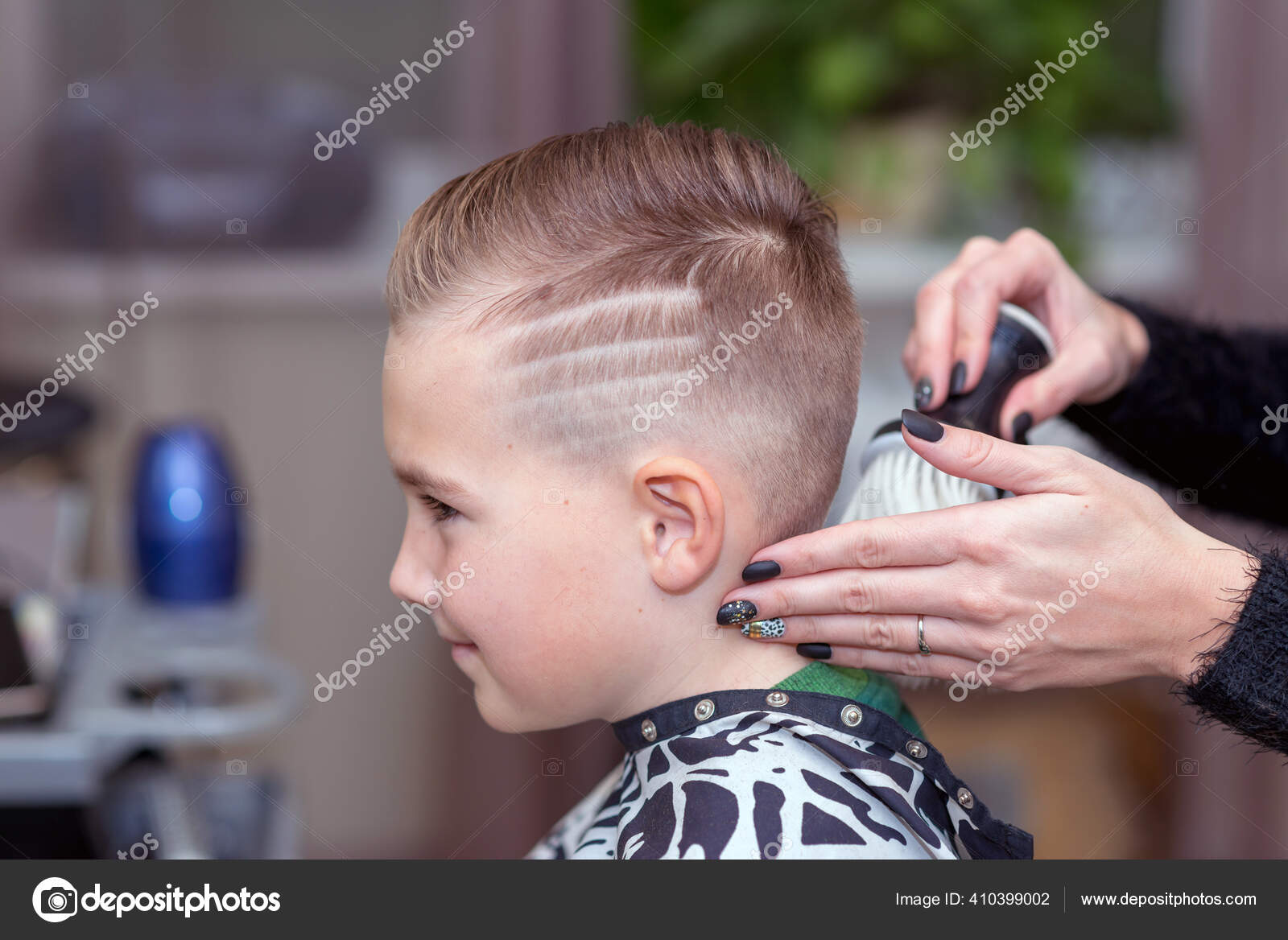 Side View Nice European Boy Getting Hairstyle Barbershop Hairdresser Makes Stock Photo by © 410399002 Side View Nice European Boy Getting Hairstyle Barbershop Hairdresser Makes Stock Photo by © 410399002