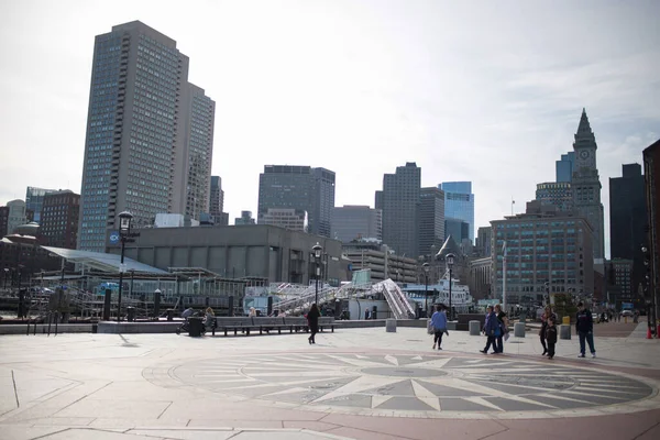 Boston Usa Februar 2018 Boote Werden Einem Morgen Long Wharf — Stockfoto