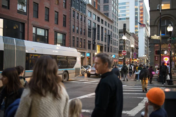 Boston Usa Februar 2018 Die Menschen Besuchen Chinatown Boston Bostons — Stockfoto