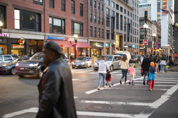 Boston Usa Februar 2018 Die Menschen Besuchen Chinatown Boston Bostons — Stockfoto