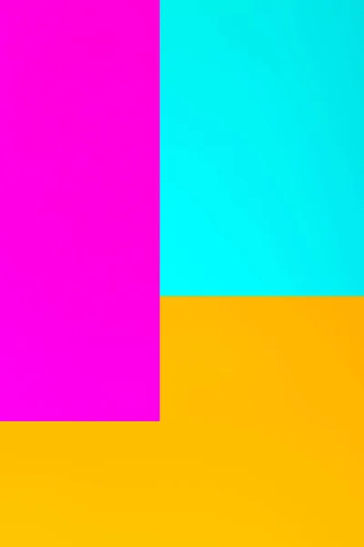 テクスチャ3枚の紙シアンブルーオレンジピンクの背景とコピースペースバナー広告 — ストック写真