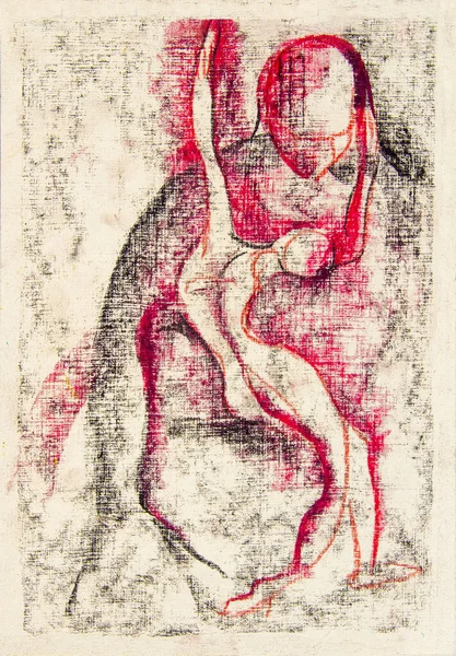 Dessin Crayon Sur Papier Texture Complot Psychologique Relation Entre Les — Photo