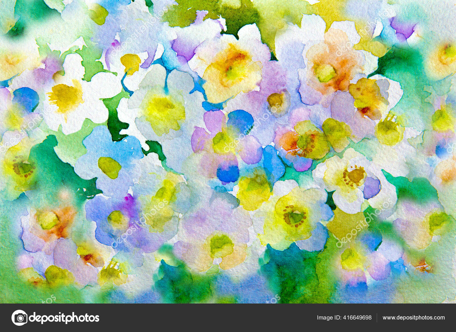 许多有白色花瓣的花水彩画春天花的水彩画在有纹理的白纸上明信片包装或纹理的彩色照片复活节假期卡片上标签的背景 许多有白色花瓣的花水彩画春天花的水彩画在有纹理的白纸上明信片包装或纹理的彩色照片复活节假期卡片上标签的背景
