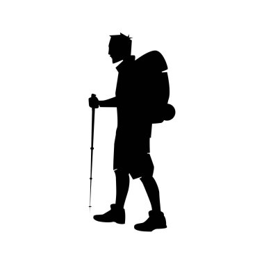 Beyaz arkaplanda yalıtılmış yürüyüşçü