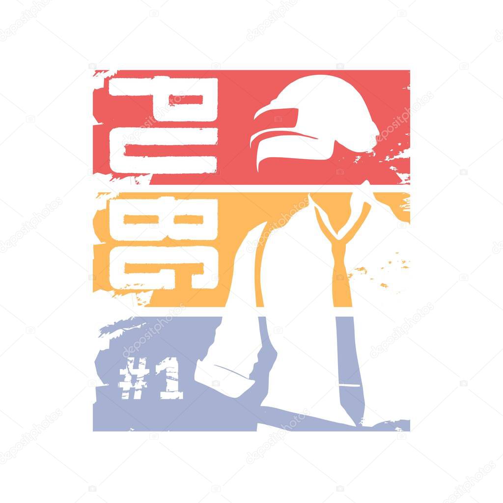 Soldier aiming with a gun. Helmet weapon battle pubg. Isolated vector illustration - Vector